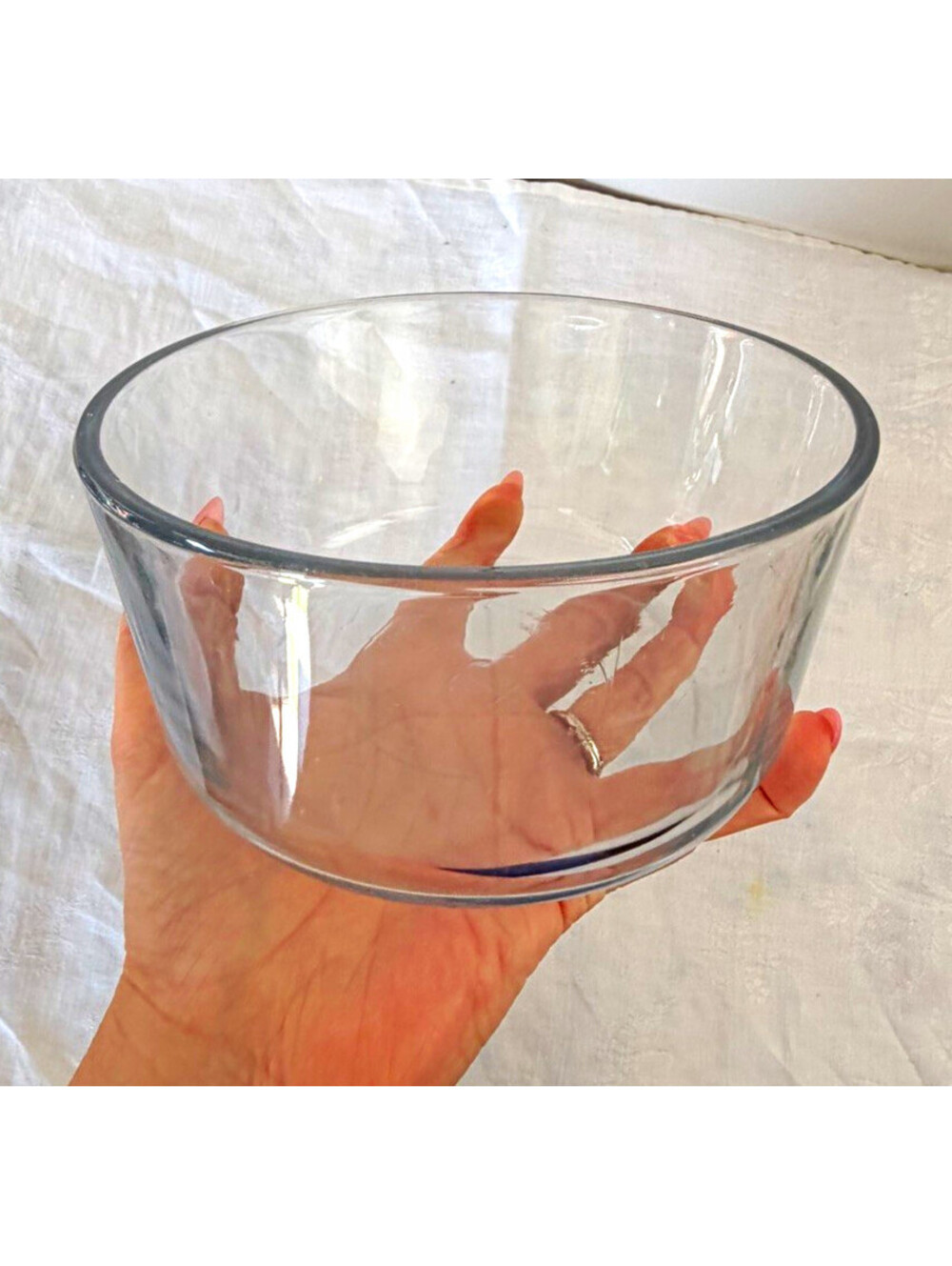 Anchor Hocking Clear Pressed Glass Bowl #22 Oven Safe Made in USA